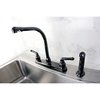 Kingston Brass NB750SP Water Onyx Centerset Kitchen Faucet, Black Stainless Steel NB750SP